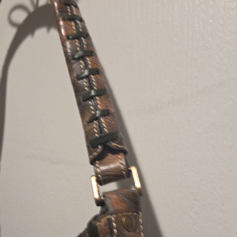 Source Unknown Brown Patterned Hobo Bag - image 4